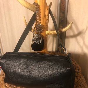 Harley Davidson black leather baguette.